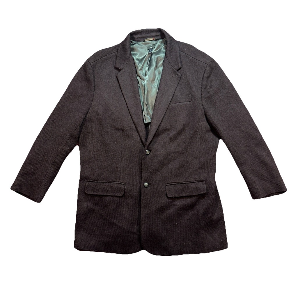 John Varvatos Luxe Blazer Jacket Mens Size XL Black Wool Blend Knit